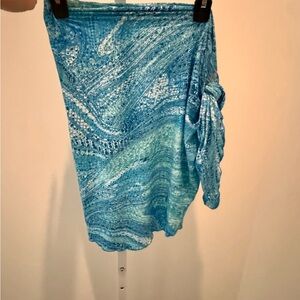 Blue Patterned Swim Sarong